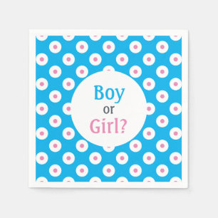 Jongen of meisje? Roze op Blauwe Polka-Dot Gender  Servet