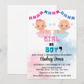 Jongen of meisje Schattige gender reveal Baby show Kaart (Voorkant / Achterkant)