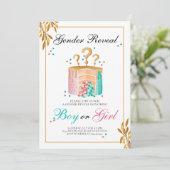 Jongen of meisje taart Geslacht Onthullen Kaart (Staand voorkant)