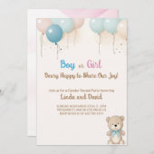 Jongen of Meisje Teddybeer Geslacht Onthulling Uit Kaart (Voorkant / Achterkant)