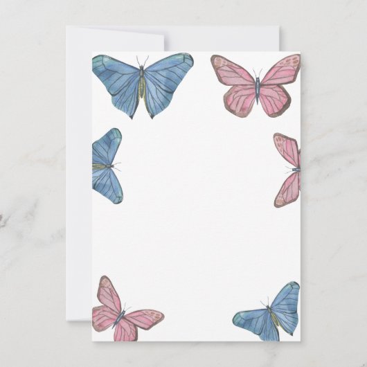 Jongen of Meisje! Vlinders - Geslacht onthullen Kaart (Achterkant)