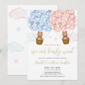 Jongen of meisje wacht nauwelijks op gender reveal kaart (Voorkant / Achterkant)