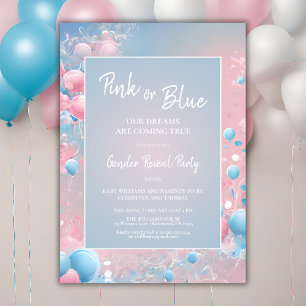 Jongen of Meisje Waterverf Baby Gender Reveal Kaart