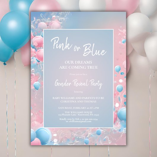 Jongen of Meisje Waterverf Baby Gender Reveal Kaart