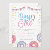 Jongen of Meisje Waterverf Donut geslachtsopenbari Kaart (Voorkant / Achterkant)