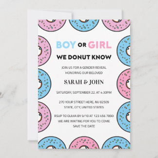 Jongen of Meisje We Donut Weten Geslachtsreveal Kaart