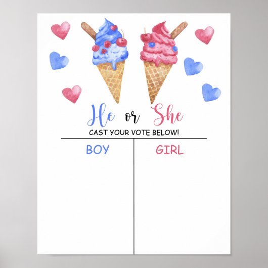 Jongen of meisje we weten geslacht openbaren grafi poster (Voorkant)