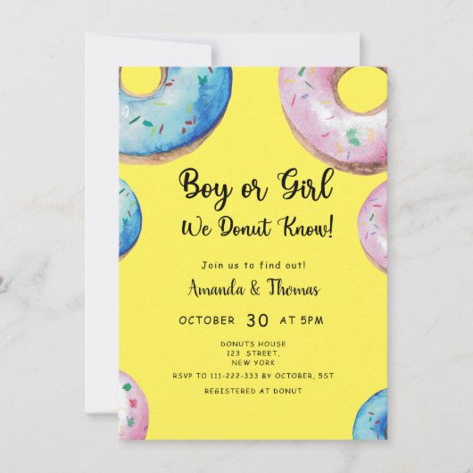 Jongen of Meisje! We weten het. Geslacht onthullen Kaart (Voorkant)