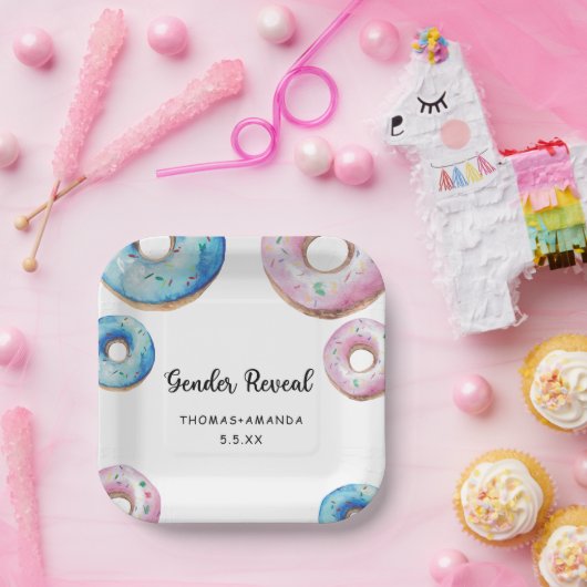 Jongen of meisje we weten niet geslacht openbaren papieren bordje (Feest)