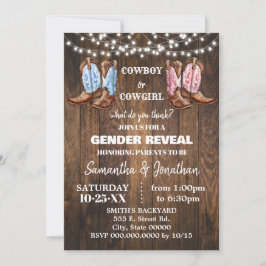 Jongen of meisje Westerne laarzen gender reveal sh Kaart