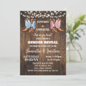 Jongen of meisje Westerne laarzen gender reveal sh Kaart (Staand voorkant)