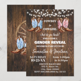 Jongen of meisje Westerne laarzen gender reveal sh Kaart