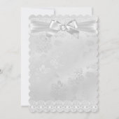 Jongen of meisje White Lace Cross Baptism Christen Kaart (Achterkant)