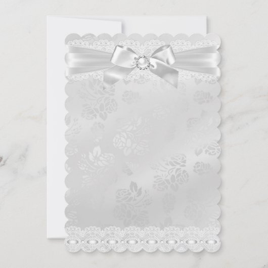 Jongen of meisje White Lace Cross Baptism Christen Kaart (Achterkant)