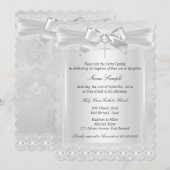 Jongen of meisje White Lace Cross Baptism Christen Kaart (Voorkant / Achterkant)