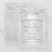 Jongen of meisje White Lace Cross Baptism Christen Kaart (Voorkant / Achterkant)