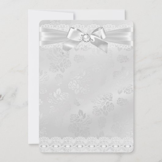 Jongen of meisje White Lace Cross Baptism Christen Kaart (Achterkant)