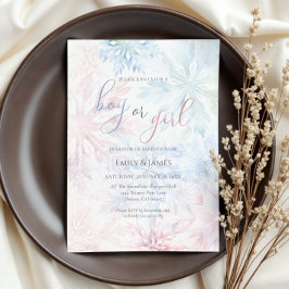 Jongen of Meisje Winter Roze Blauwe Sneeuwvlok Kaart