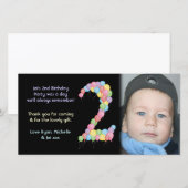 Jongen of meisjes 2e verjaardag Dank je wel Bedankkaart (Voorkant / Achterkant)