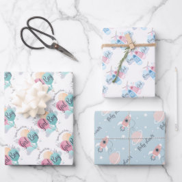 Jongen of meisjes Baby shower Inpakpapier Vel