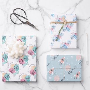 Jongen of meisjes Baby shower Inpakpapier Vel