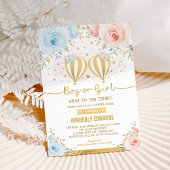 Jongen of meisjes die warme luchtballon gebruiken kaart