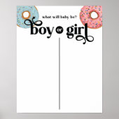 Jongen of meisjes Donut Gender onthullen Baby Post Poster (Voorkant)