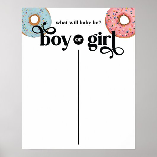 Jongen of meisjes Donut Gender onthullen Baby Post Poster (Voorkant)