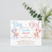 Jongen of meisjes dragen een sekse en geven een bu (Staand voorkant)