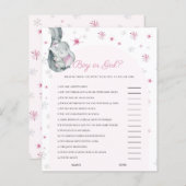 Jongen of meisjes Elephant Pink Baby shower Game (Voorkant / Achterkant)