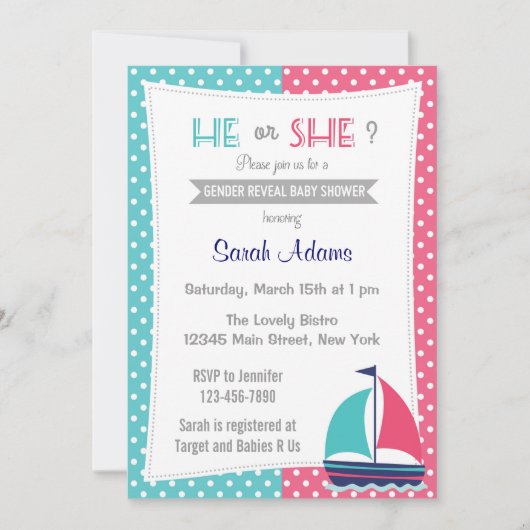 Jongen of meisjes Genderkwesties onthullen partiju Kaart (Voorkant)