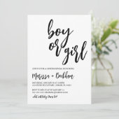 Jongen of meisjes Genderuitnodiging onthullen Kaart (Staand voorkant)