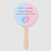 Jongen of meisjes Geslacht onthullen Baby shower B Handwaaier (Voorkant)