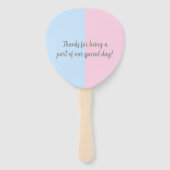 Jongen of meisjes Geslacht onthullen Baby shower B Handwaaier (Achterkant)