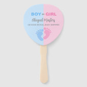 Jongen of meisjes Geslacht onthullen Baby shower B Handwaaier (Voorkant)