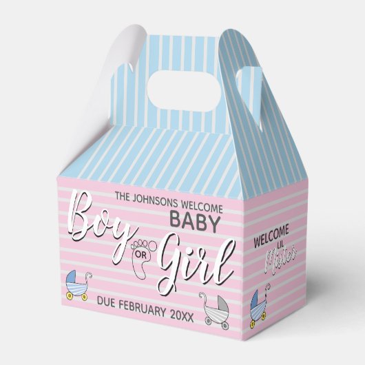 Jongen of meisjes Geslachtsfeest Bedankdoosjes (Achterkant)