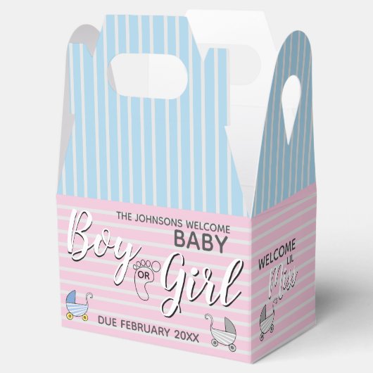 Jongen of meisjes Geslachtsfeest Bedankdoosjes (Geopend)