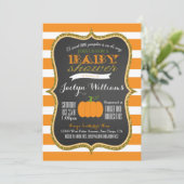 Jongen of meisjes Herfst Pumpkin Baby shower Uitno Kaart (Staand voorkant)