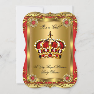 Jongen of meisjes Koninklijk Baby shower Regal Red Kaart