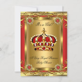 Jongen of meisjes Koninklijk Baby shower Regal Red Kaart (Voorkant)