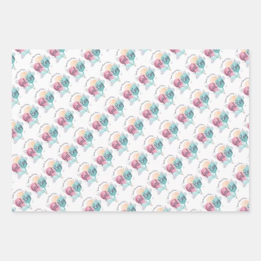 Jongen of meisjes met Baby Dinosaurs Inpakpapier Vel (Voorkant 2)