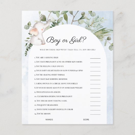 Jongen of meisjes met een blauw Baby shower (Voorkant)