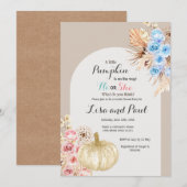 Jongen of meisjes najaar pompoenen kaart (Voorkant / Achterkant)