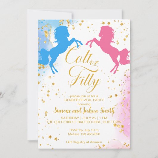 Jongen of meisjes roze blauw geslacht onthullen kaart (Voorkant)