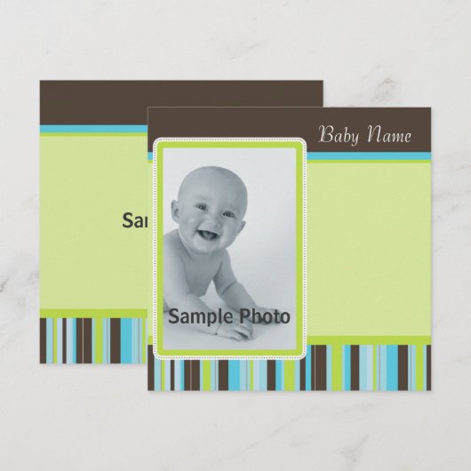 Jongen of meisjes Stripe Kaart (Voorkant / Achterkant)