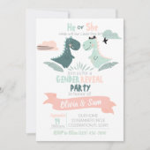 Jongen of meisjes Waterverf Dinosaur onthullen Kaart (Voorkant)