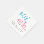 Jongen of meisjes Waterverf Genderfeest Servet (Hoek)