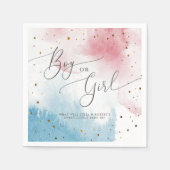 Jongen of meisjes Waterverf Genderfeest Servet (Voorkant)