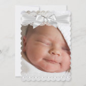 Jongen of meisjes White Lace Cross Baptism Foto Kaart (Achterkant)