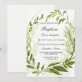 Jongen of meisjes Wreath Baptism Christening nodig Kaart (Voorkant / Achterkant)